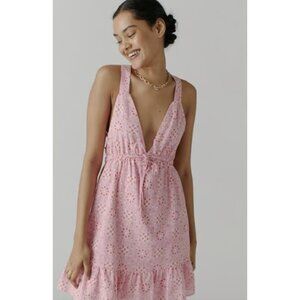 Urban Outfitters Hansel Heart Printed Strappy Back Mini Dress in Women's Smals